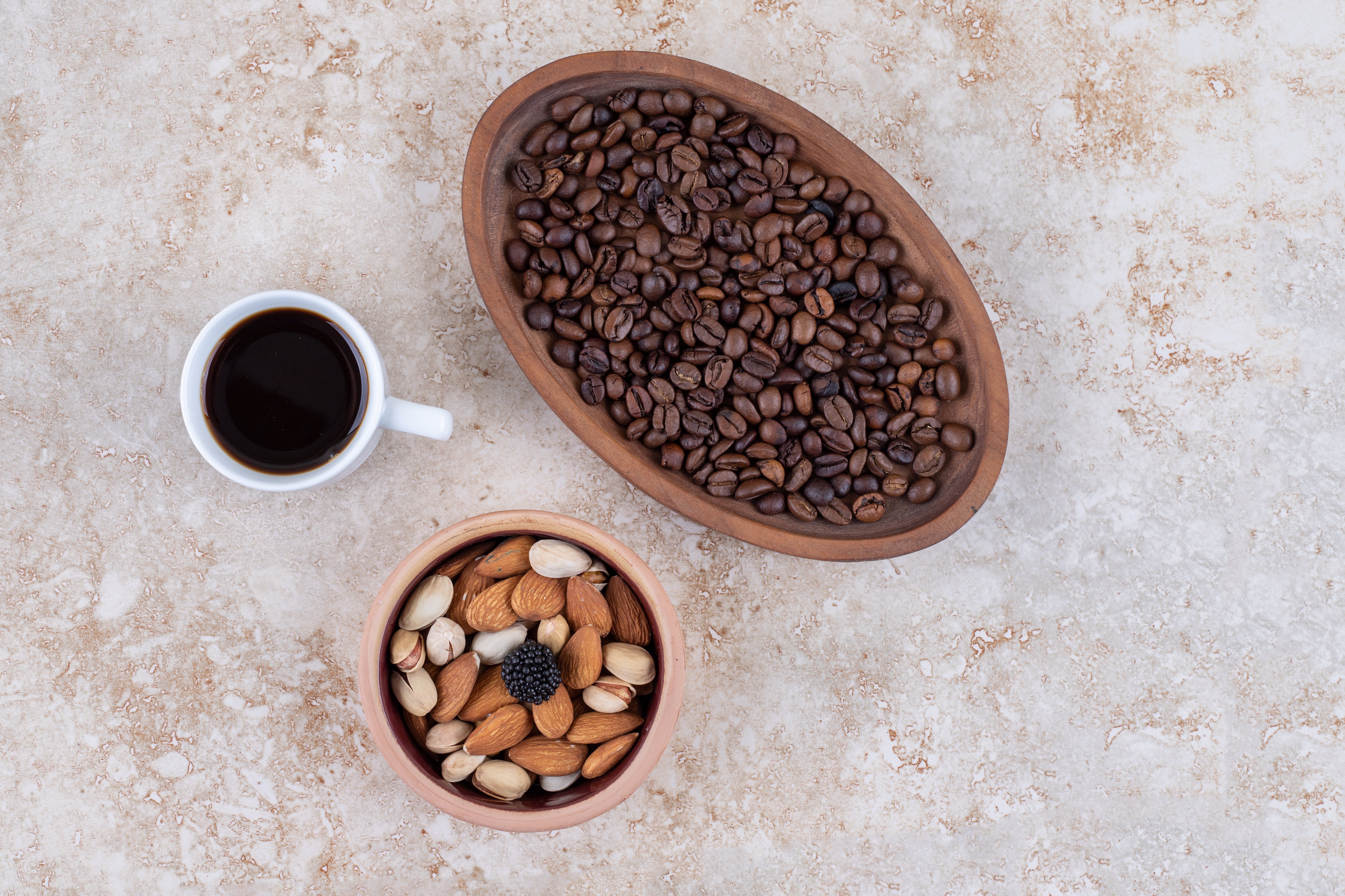 bowl-assorted-nuts-tray-coffee-beans-cup-black-coffee